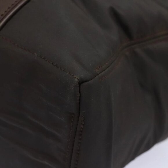 HERMES Acape Luco PM Hand Bag Nylon Brown Auth bs14944 - Picture 3 of 14